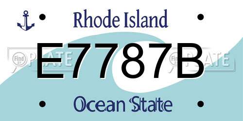 E7787B Rhode Island License Plate