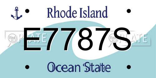 E7787S Rhode Island License Plate