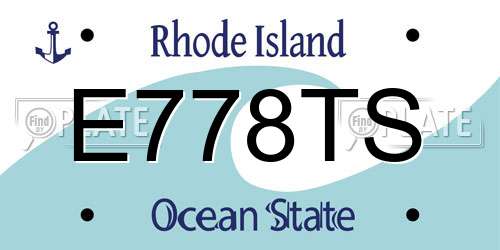 E778TS Rhode Island License Plate