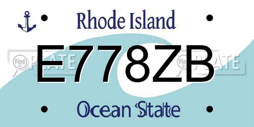 E778ZB Rhode Island License Plate