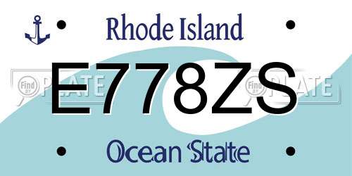 E778ZS Rhode Island License Plate
