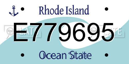 E779695 Rhode Island License Plate