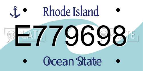 E779698 Rhode Island License Plate