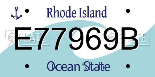 E77969B Rhode Island License Plate
