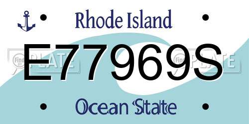 E77969S Rhode Island License Plate