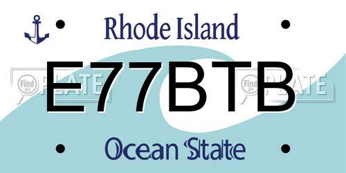 E77BTB Rhode Island License Plate