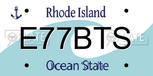 E77BTS Rhode Island License Plate