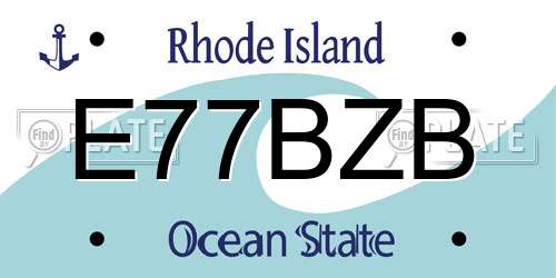 E77BZB Rhode Island License Plate