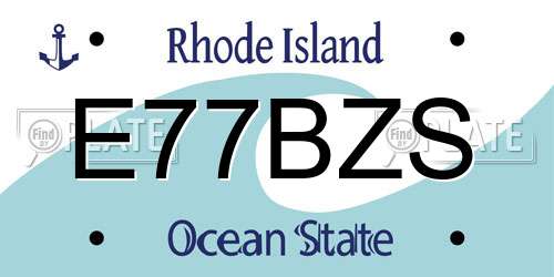 E77BZS Rhode Island License Plate