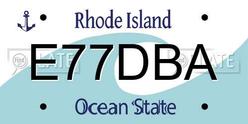 E77DBA Rhode Island License Plate