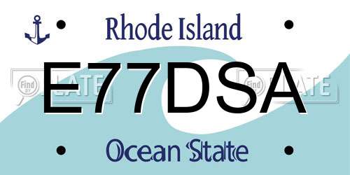 E77DSA Rhode Island License Plate