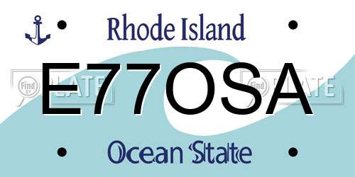 E77OSA Rhode Island License Plate