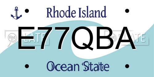 E77QBA Rhode Island License Plate