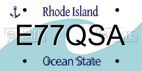 E77QSA Rhode Island License Plate