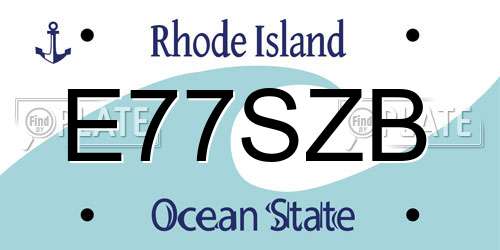 E77SZB Rhode Island License Plate