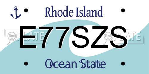 E77SZS Rhode Island License Plate