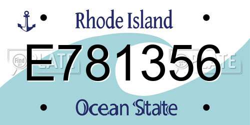 E781356 Rhode Island License Plate