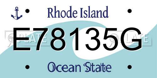 E78135G Rhode Island License Plate