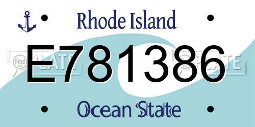 E781386 Rhode Island License Plate