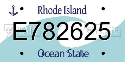 E782625 Rhode Island License Plate