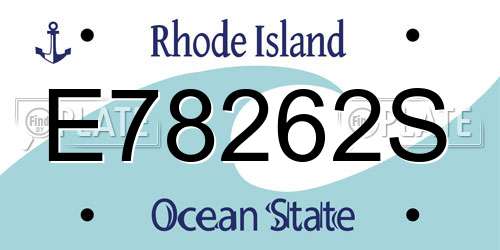 E78262S Rhode Island License Plate
