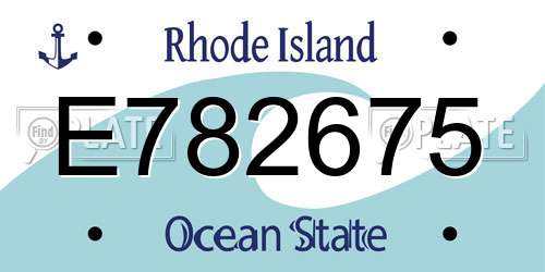 E782675 Rhode Island License Plate