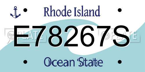 E78267S Rhode Island License Plate