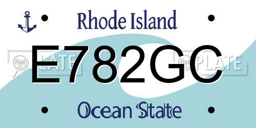 E782GC Rhode Island License Plate