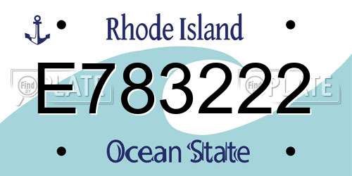 E783222 Rhode Island License Plate