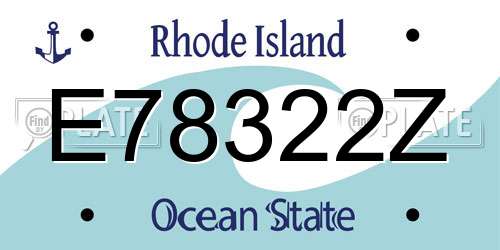 E78322Z Rhode Island License Plate