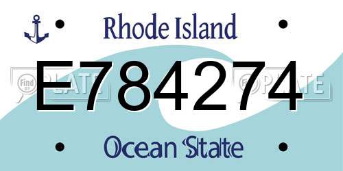 E784274 Rhode Island License Plate