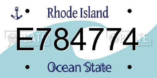 E784774 Rhode Island License Plate