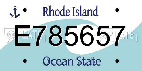 E785657 Rhode Island License Plate