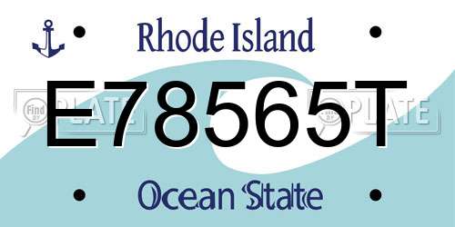 E78565T Rhode Island License Plate