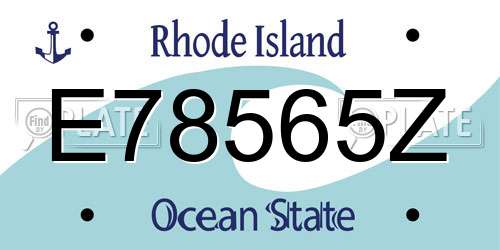 E78565Z Rhode Island License Plate