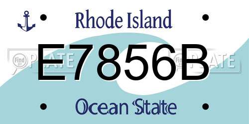 E7856B Rhode Island License Plate