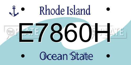E7860H Rhode Island License Plate