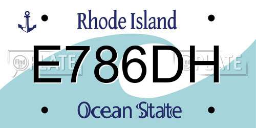E786DH Rhode Island License Plate