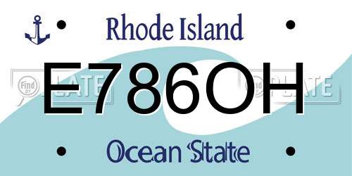 E786OH Rhode Island License Plate