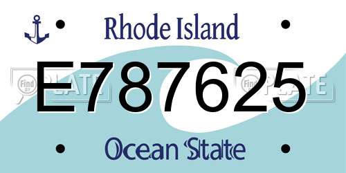 E787625 Rhode Island License Plate