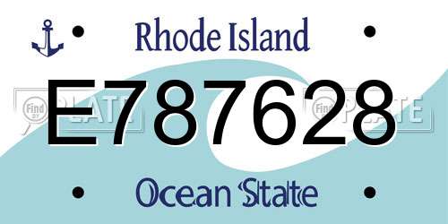E787628 Rhode Island License Plate