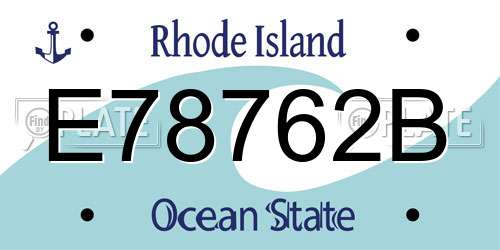 E78762B Rhode Island License Plate
