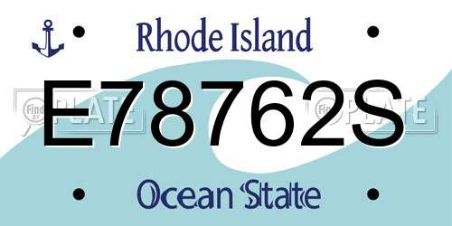 E78762S Rhode Island License Plate