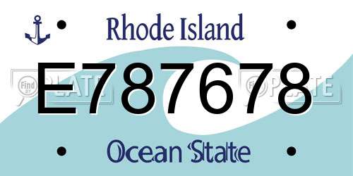 E787678 Rhode Island License Plate