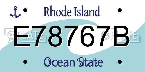 E78767B Rhode Island License Plate