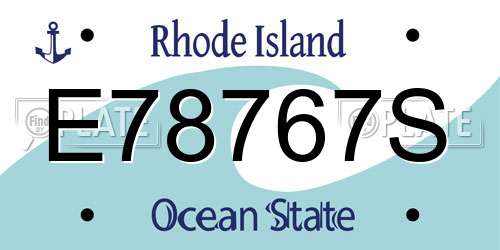 E78767S Rhode Island License Plate