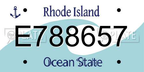 E788657 Rhode Island License Plate