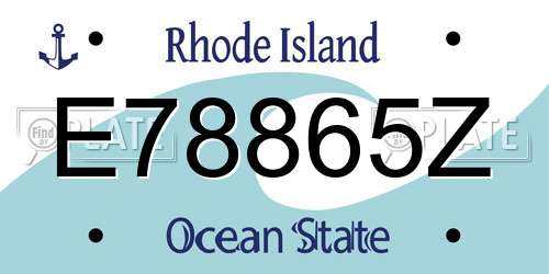 E78865Z Rhode Island License Plate