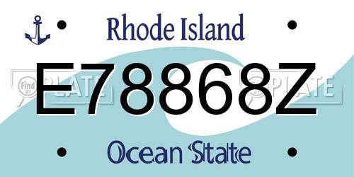 E78868Z Rhode Island License Plate