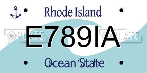 E789IA Rhode Island License Plate